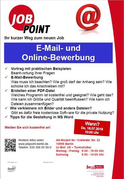Infoveranstaltung: E-Mail- und Online-Bewerbung