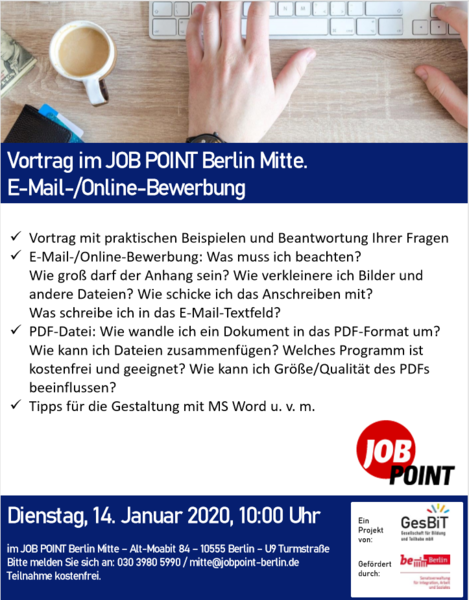 Infoveranstaltung: E-Mail- und Online-Bewerbung