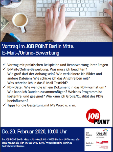 Infoveranstaltung: E-Mail- und Online-Bewerbung