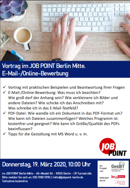 Infoveranstaltung: E-Mail- und Online-Bewerbung