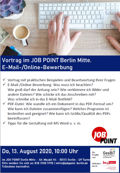 Infoveranstaltung: E-Mail- und Online-Bewerbung