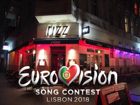 ESC Lissabon public viewing on big screen in Kreuzberg, Berlin