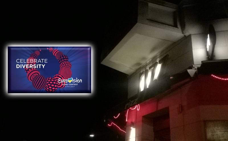ESC Kiew auf Leinwand in Berlin Kreuzberg Graefekiez