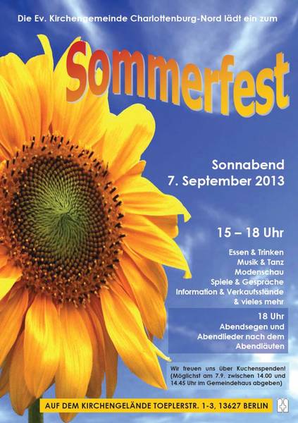 Sommerfest der Ev. Kirchengemeinde Charlottenburg-Nord