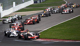 Canada GP Formel 1 on big screen in Kreuzberg, Berlin