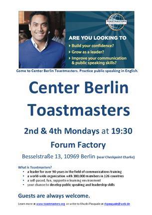 Improve your communication skills - Enjoy an evening @ the new inner city Toastmasters Club