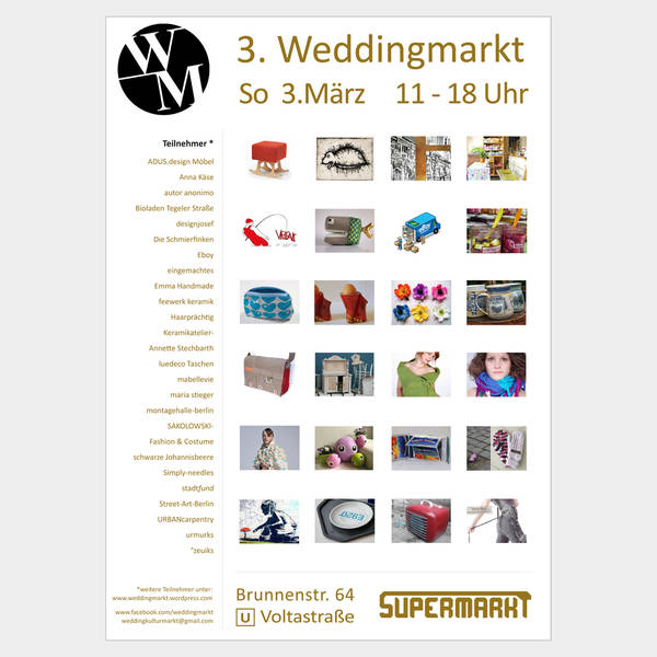 3. Weddingmarkt Kunst, Mode, Design, Schmuck Markt (U8-Voltastraße)