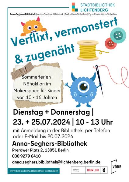 Nähkurs "Verflixt, vermonstert und zugenäht"