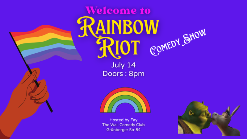 Friday! Rainbow Riot Comedy Show! Free Reservations! LGBTQ+ funny show & fun games!