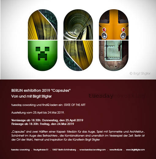 "Capsules" Ausstellung: treffen die Künstlerin (19.5) & Finissage (24.5) in Berlin Schöneberg