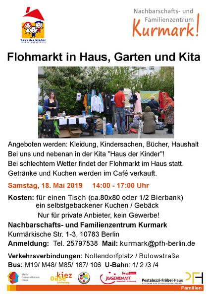 Flohmarkt in Haus, Garten und Kita 