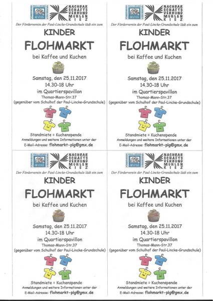 KINDERFLOHMARKT an Grundschule Nähe SBahn Greifswalder Straße