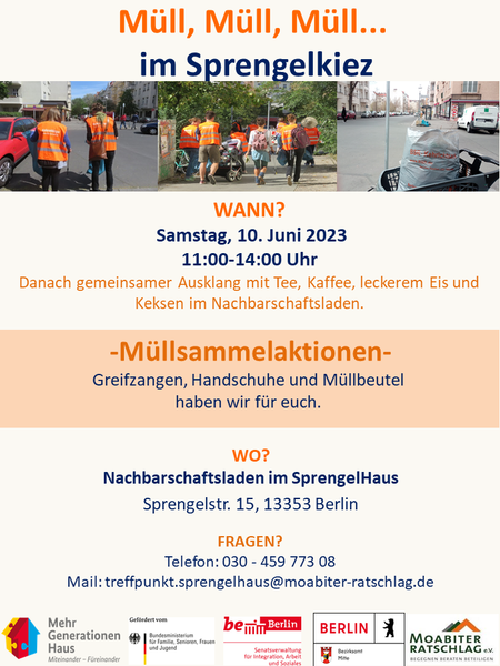 gemeinsame Müllsammelaktion Sprengelkiez, Wedding