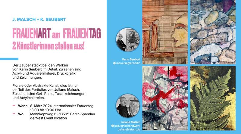 FrauenArt am  FrauenTAG - 2 Künstlerinnen stellen aus!