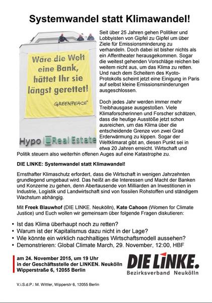 Systemwandel statt Klimawandel