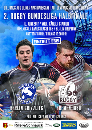 Halbfinale 2. Rugby Bundesliga - Berlin Grizzlies v Bremen 1860