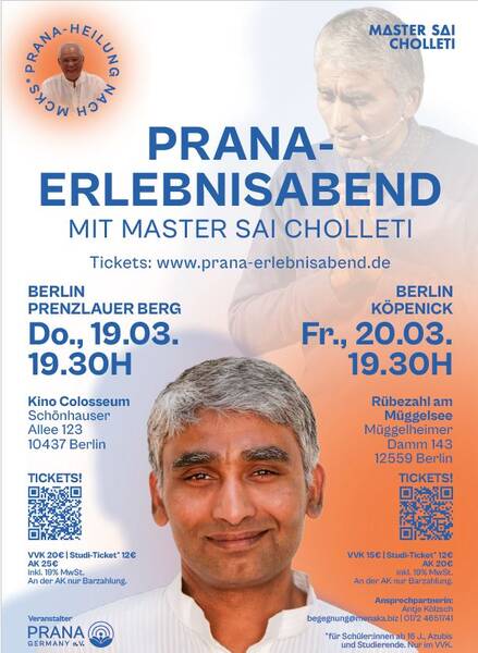 Selbstheilung ist möglich ! Prana- Heilung Live Vortrag mit Praxis in Köpenick