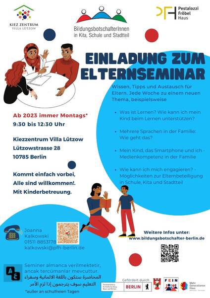 Elternseminare in Tiergarten Süd - einfach vorbeikommen!