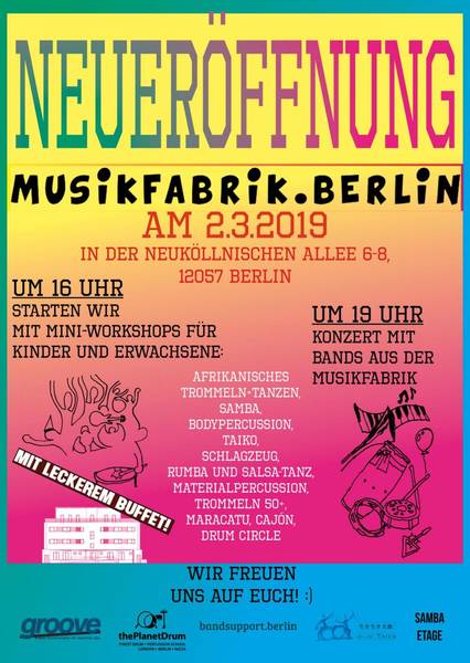 Musikfabrik Berlin - Neueröffnung mit Workshops und Party