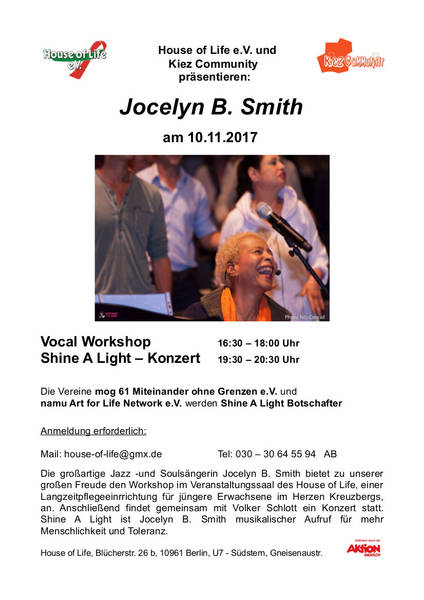 Workshop und Konzert mit Jocelyn B. Smith