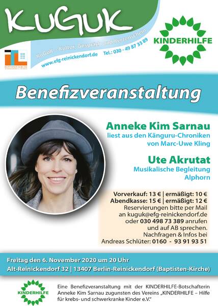 Anneke Kim Sarnau und Ute Akrutat - Känguru-Chroniken und mehr...(KINDERHILFE e.V. Benefiz am 06.11.2020)