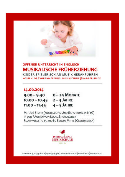 Musikalische Früherziehung 0-5 Jahre in Mitte