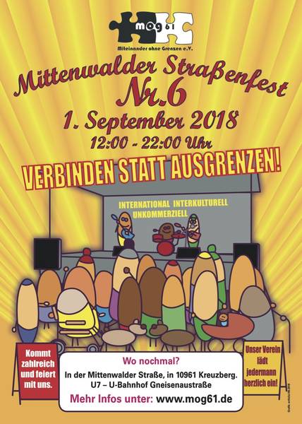 Kreuzberger Verein veranstaltet sechstes Mittenwalder Straßenfest am 1. September 2018