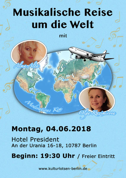 Kostenloses Konzert "Musikalische Reise um die Welt" am 04.06.18 um 19:30 Uhr An der Urania