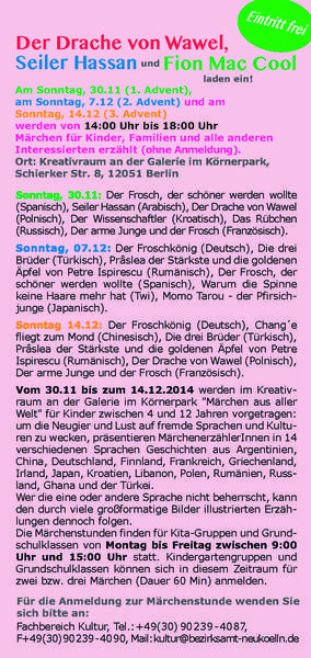 Internationales MärchenerzählerInnen Festival "Moritatenzelt"