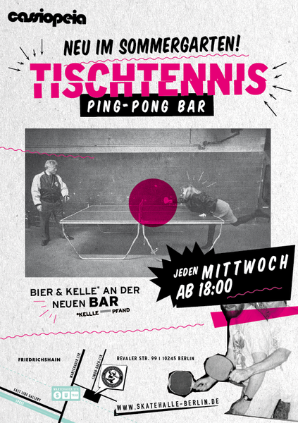 Tischtennis im Cassiopeia Sommergarten