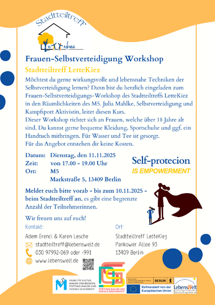 Frauen-Selbstverteidigung Workshop des Stadtteiltreff LetteKiez