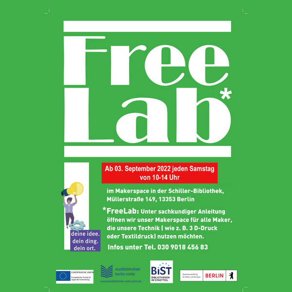 Freelab im Makerspace der Schiller-Bibliothek (jeden Samsag bis 17.12.)