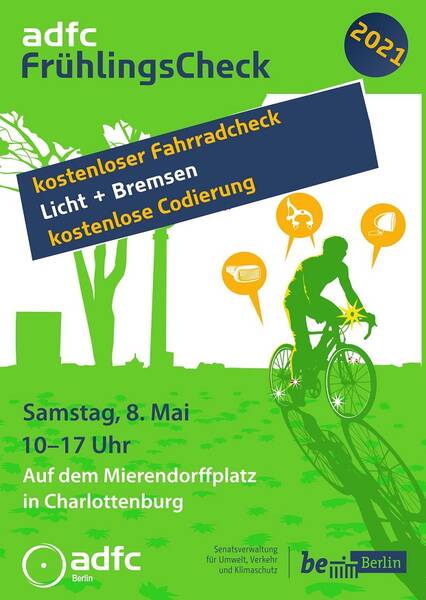 kostenloser ADFC Fahrrad-Check Mierendorffplatz