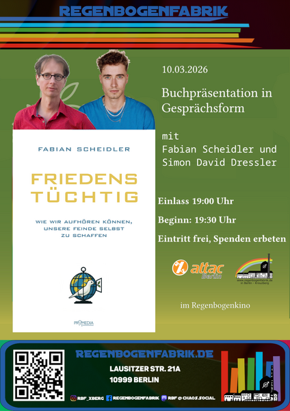 "Friedenstüchtig" - Buchpräsentation mit Gespräch im RegenbogenKino
