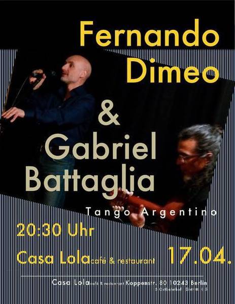 Live Musik - im Casa Lola Fernando Dimeo und Gabriel Battaglia 