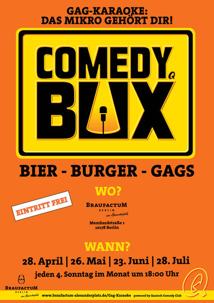 Comedy-Box mit Bier, Burgern und Gags
