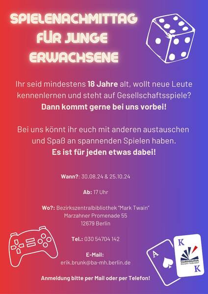 Spielenachmittag für junge Erwachsene