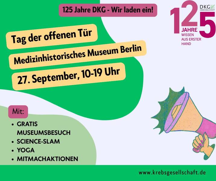 125 Jahre Deutsche Krebsgesellschaft: Tag der Offenen Tür im Medizinhistorischen Museum Berlin