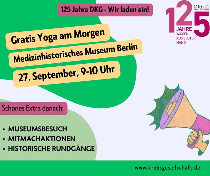125 Jahre Deutsche Krebsgesellschaft: Yoga in der Hörsaalruine des Medizinhistorischen Museums Berlin