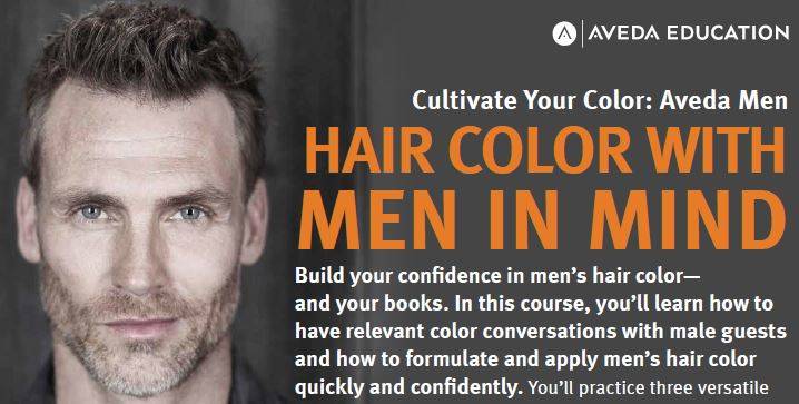 Männerhaarschnitt und GreyBlending Tönung an der Aveda Akademie
