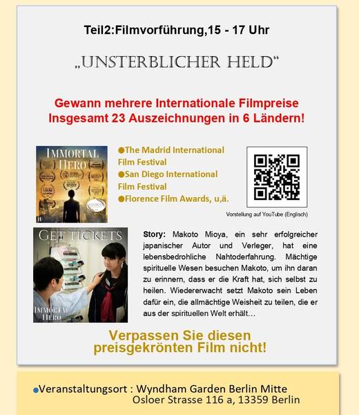 Filmvorführung(Deutschlandpremiere), und Seminar 