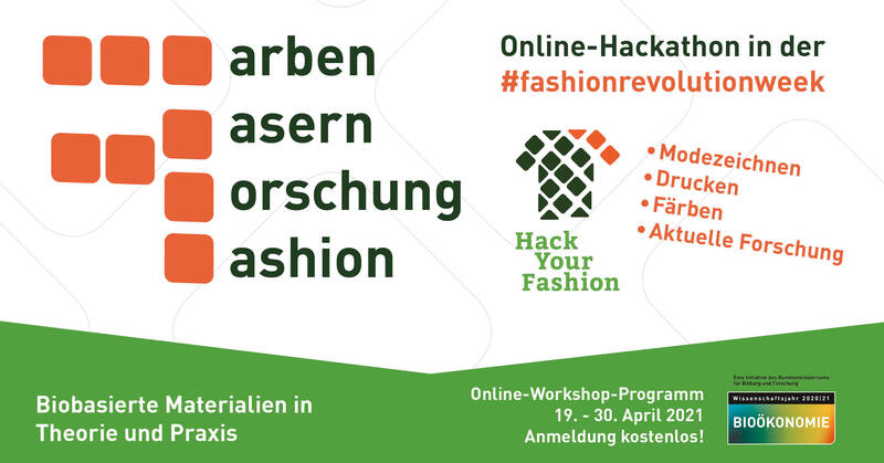 Farben, Fasern, Forschung, Fashion - Biobasierte Materialien in Theorie und Praxis. Kostenloses Workshop-Programm