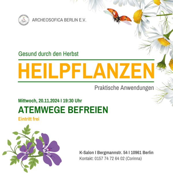 Gesund durch den Herbst - Heilpflanzenabend "Atemwege befreien"
