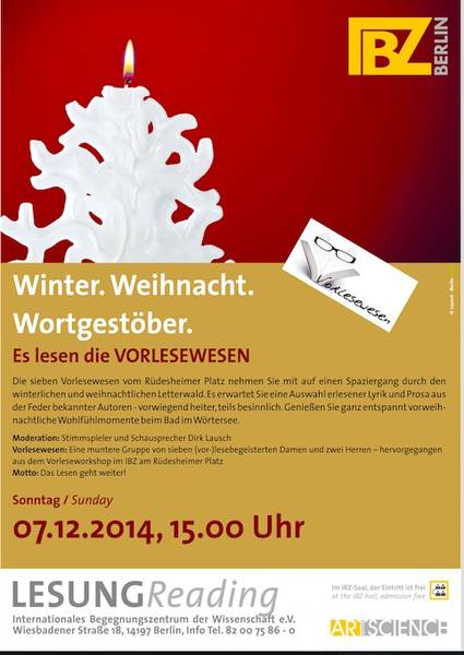 Winter. Weihnacht. Wortgestöber. Es lesen die Vorlesewesen!