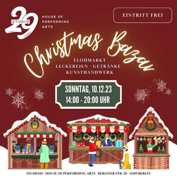 Weihnachtlicher Flohmarkt im Studio29 am 10.12.2023
