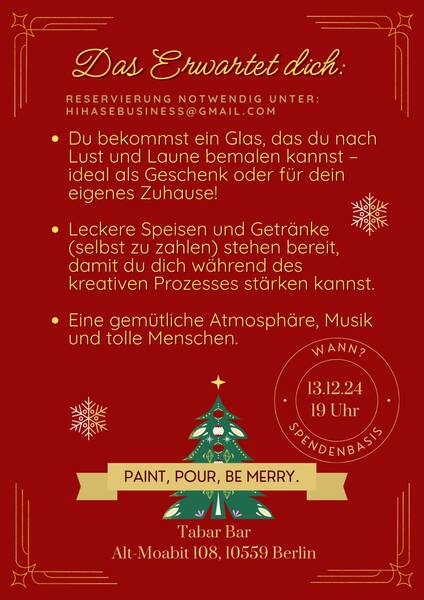 Kreativabend mit Gläserbemalung und Bar // Paint, Pour, Be Merry
