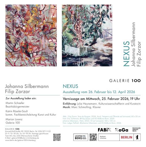 Johanna Silbermann und Filip Zorzor - Galerie 100 (Di - Fr & So)