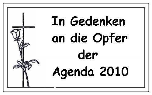 In Gedenken an die Opfer der Agenda 2010