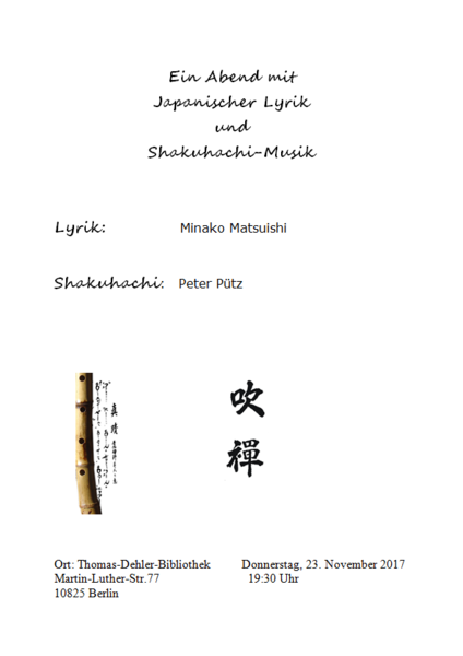 Japanischer Abend mit Lyrik und Shakuhachi-Musik