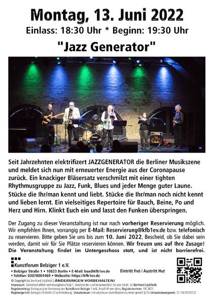 "Jazz Generator" im Kunstforum Belziger 1 e.V.